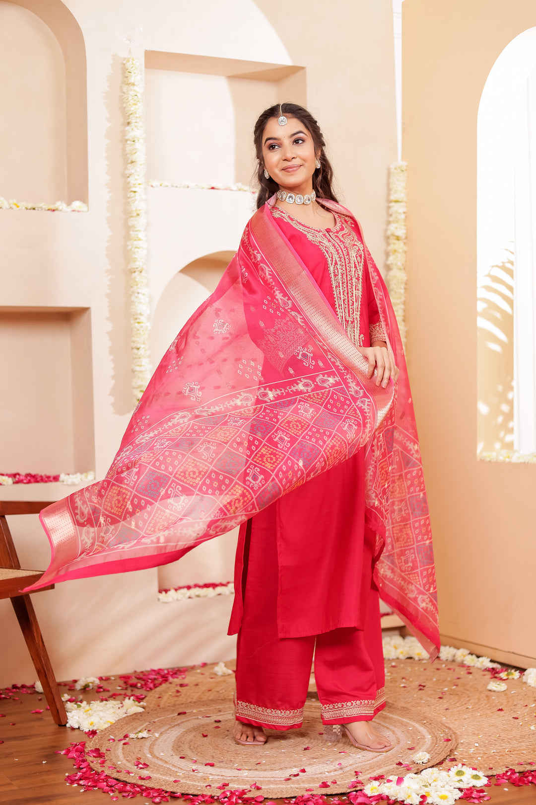 Pink Soft Silk Straight Cut Kurta Set