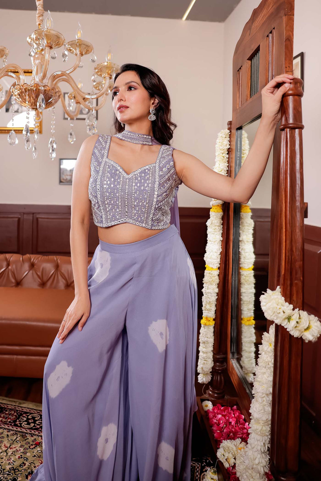 Lilac Soft Silk Lengha Choli