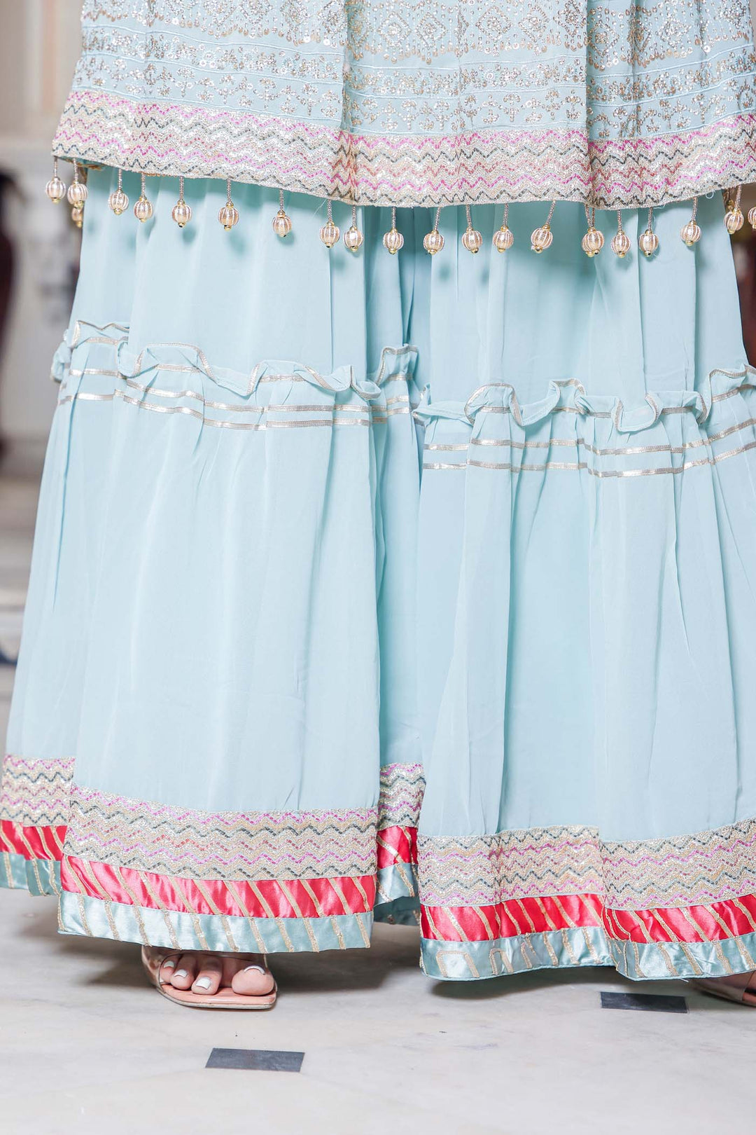 Light Blue Sharara Suit.