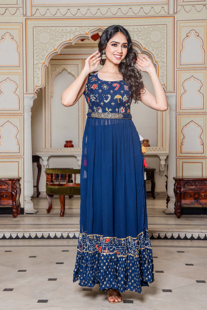 Indigo Blue Naira Cut Kurta Set