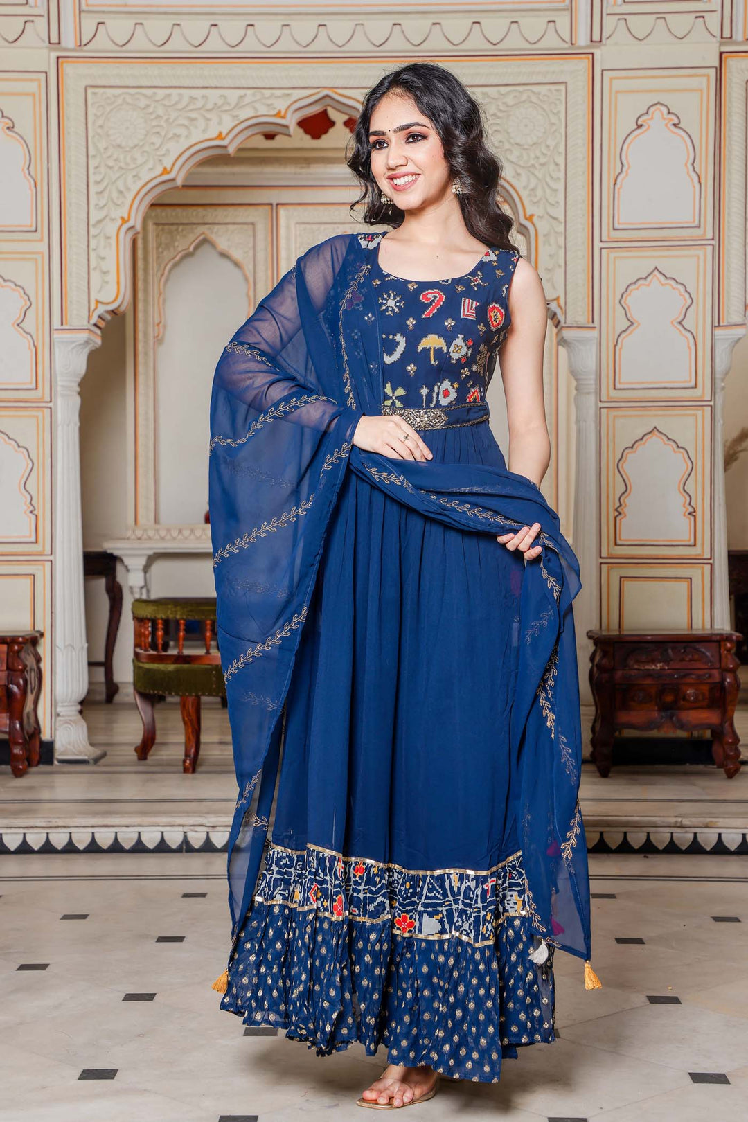 Indigo Blue Naira Cut Kurta Set