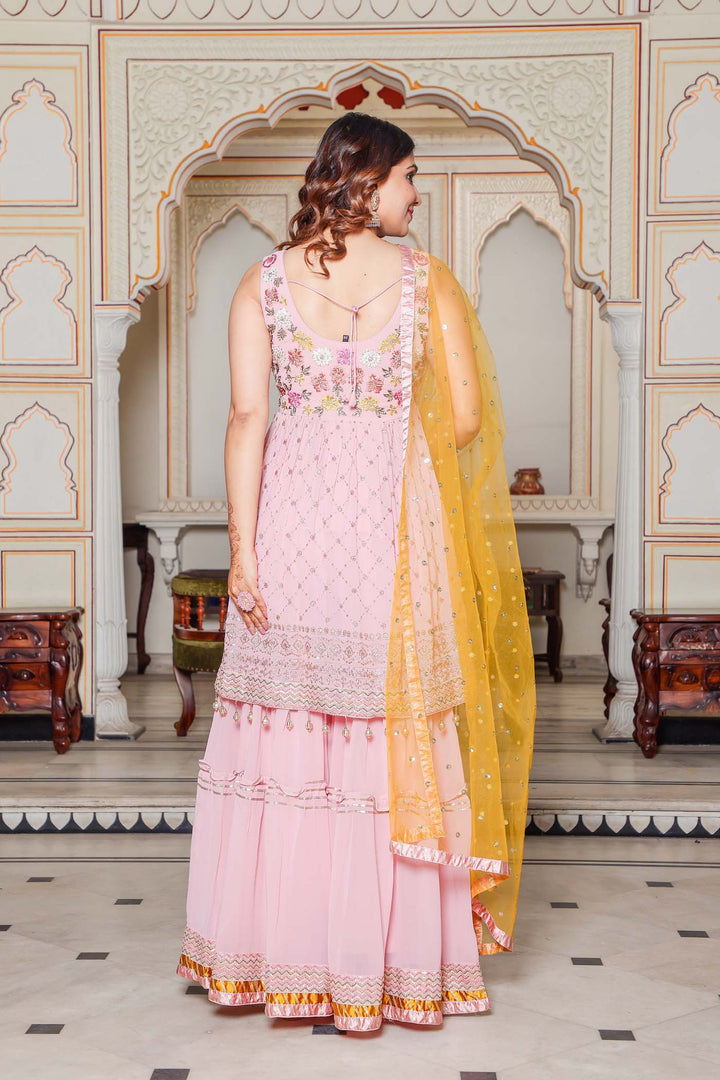 Light Pink Sharara Suit.