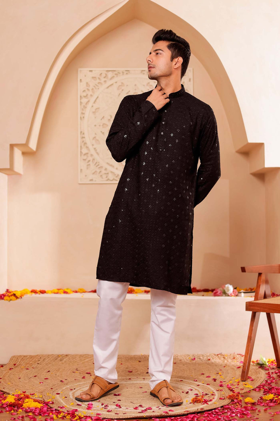 Black Chikankari Embroidered Kurta Suit