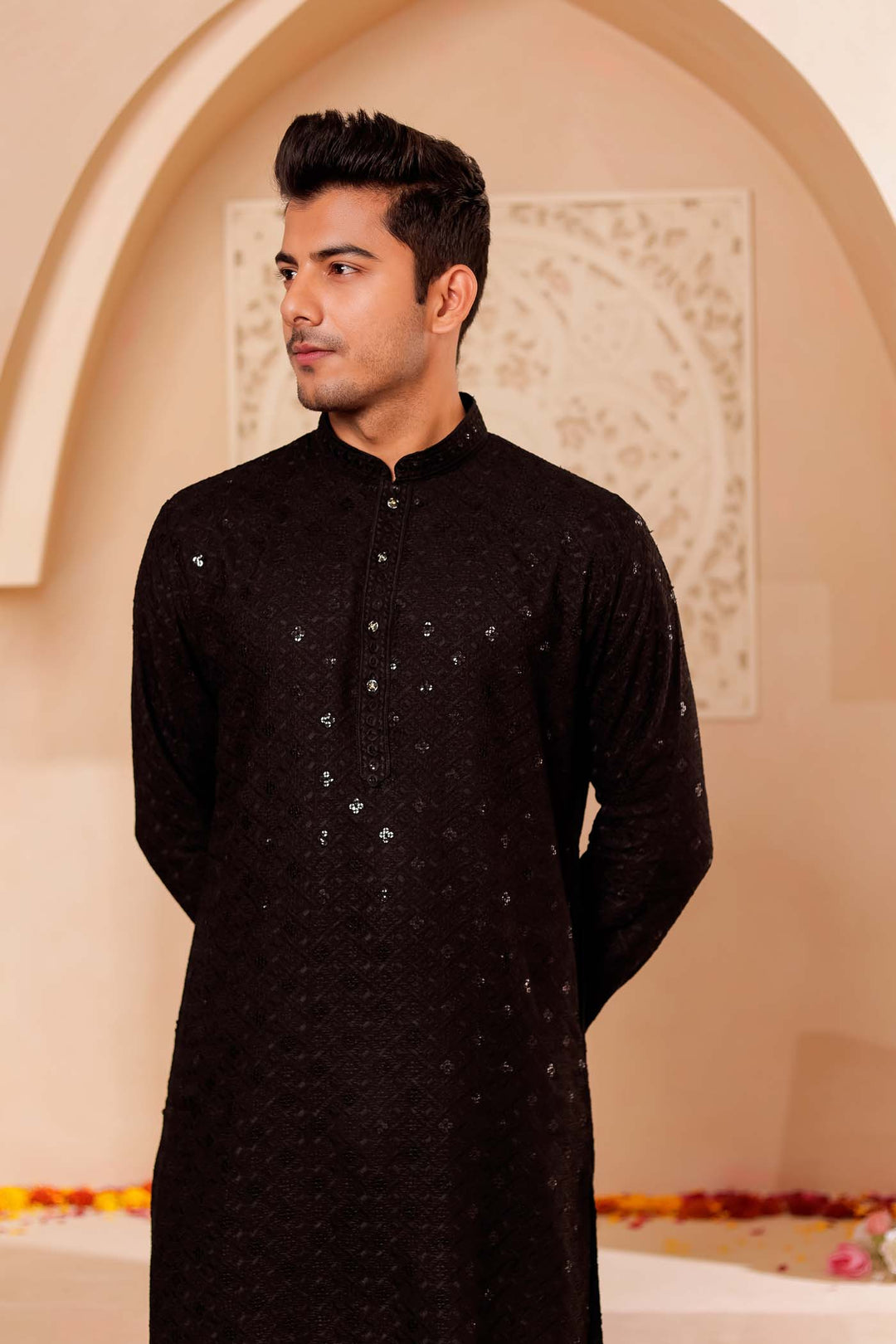 Black Chikankari Embroidered Kurta Suit