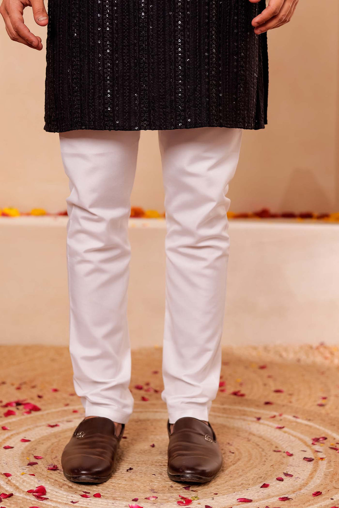 Black Lucknowi Chikankari Embroidered Kurta Suit with Sequin..