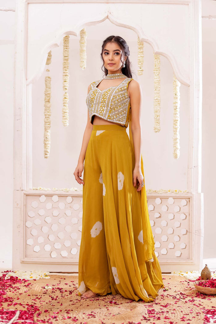 Mustard Soft Silk Lengha Choli