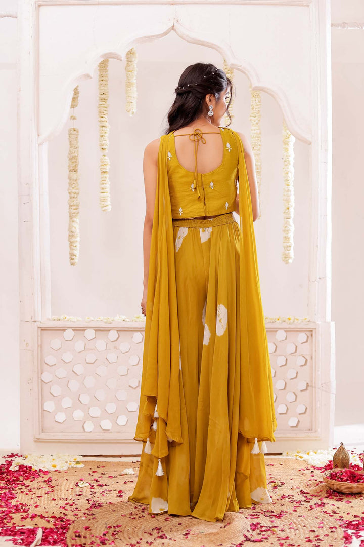 Mustard Soft Silk Lengha Choli