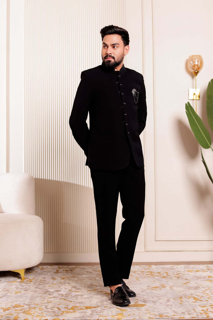 Black Jodhpuri Suit