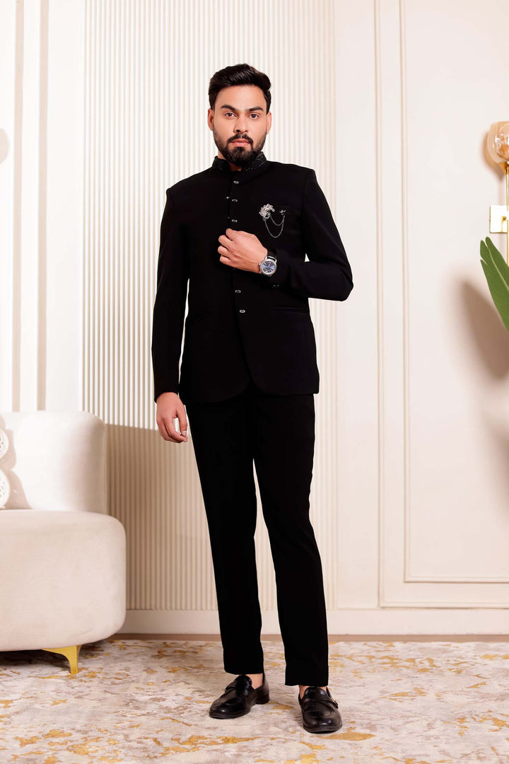 Black Jodhpuri Suit