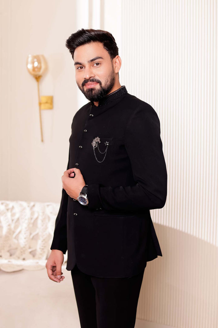 Black Jodhpuri Suit