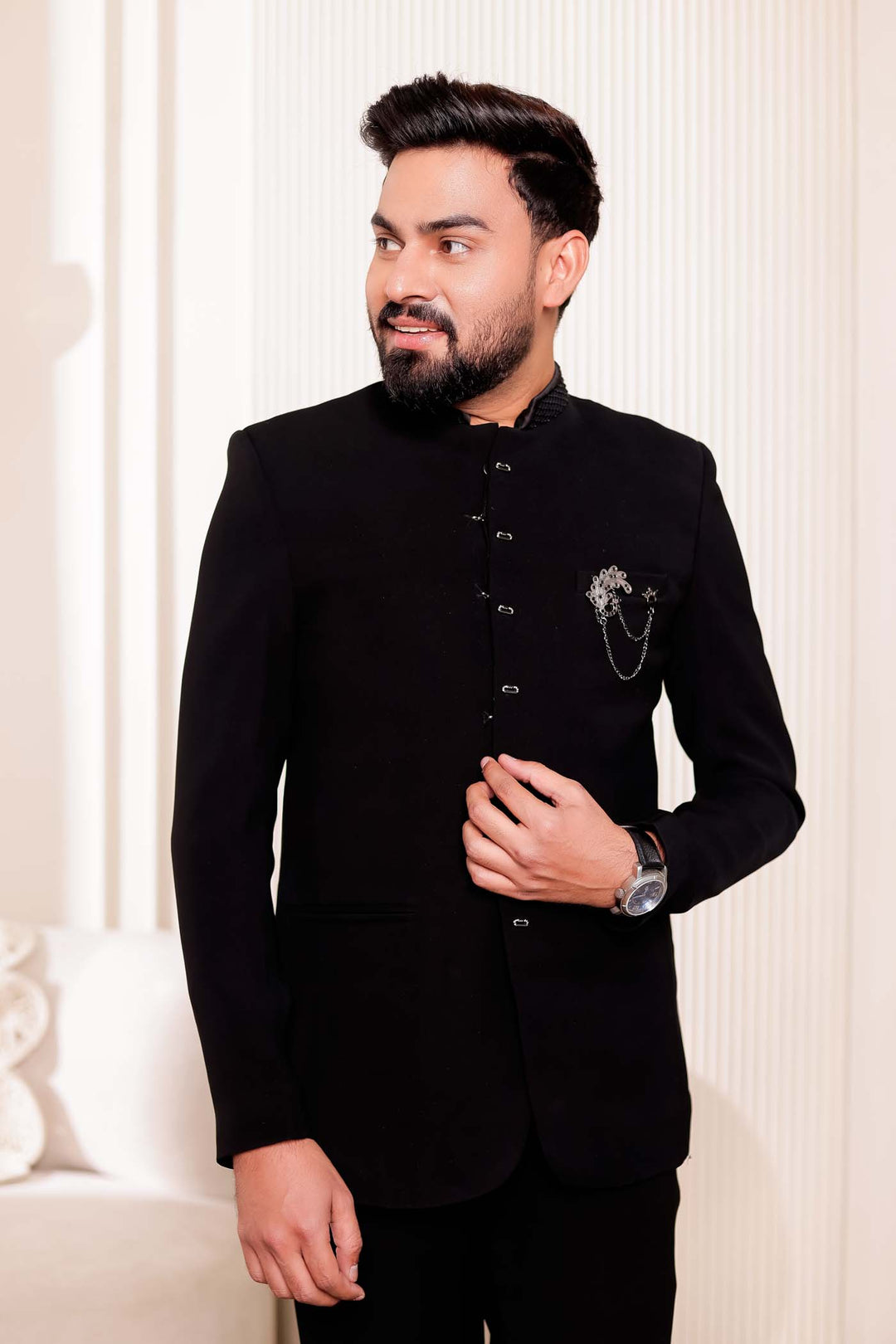 Black Jodhpuri Suit