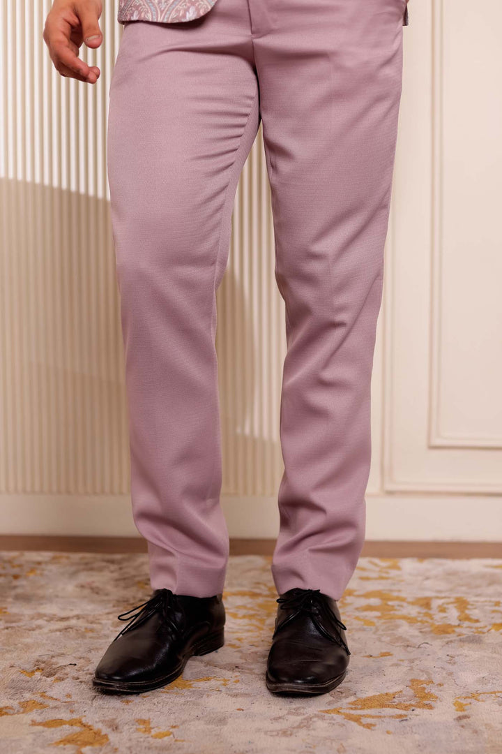 Dusty Pink Brocade Silk Jodhpuri Suit