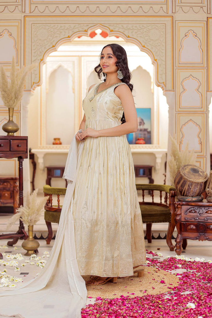 Gold Anarkali Suit