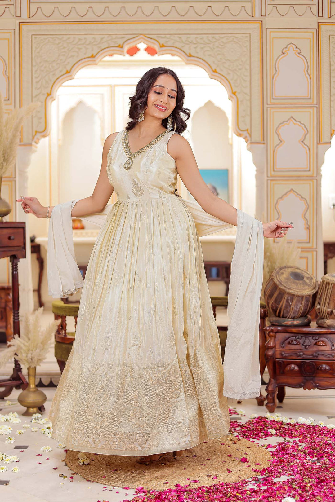 Gold Anarkali Suit