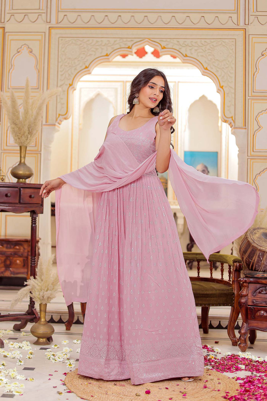 Dusty Pink Anarkali Suit