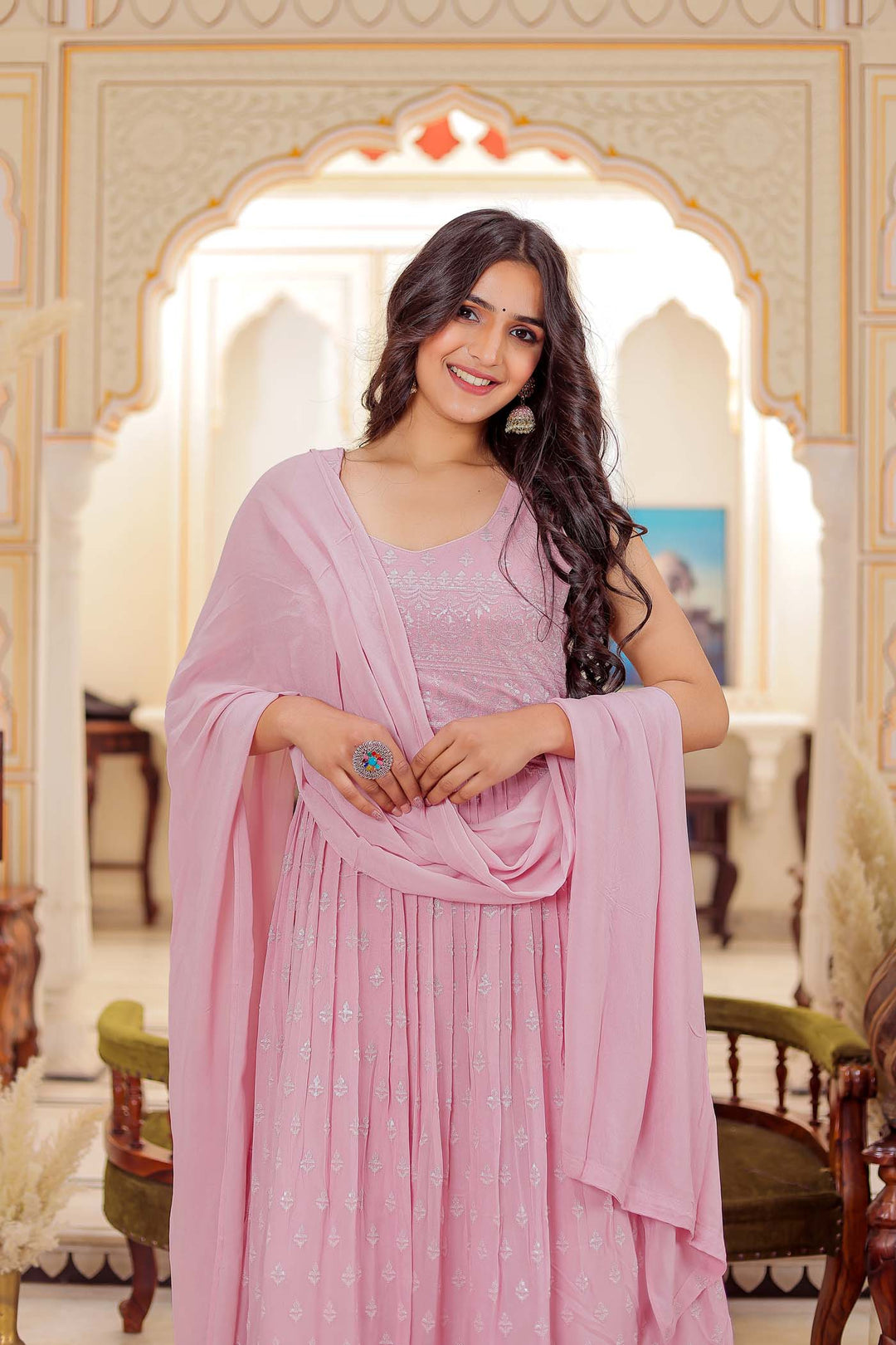 Dusty Pink Anarkali Suit