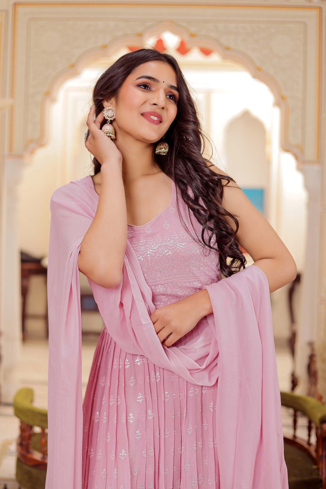 Dusty Pink Anarkali Suit