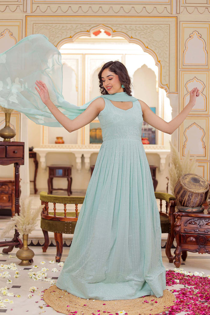 Sea Green Anarkali Suit