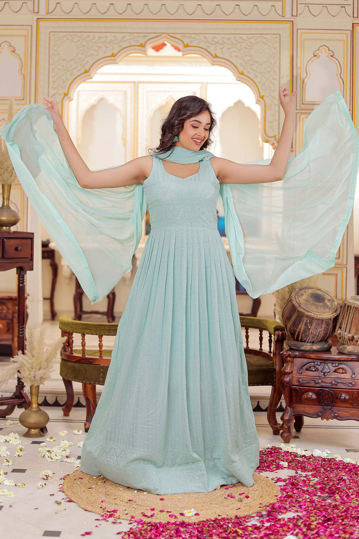 Sea Green Anarkali Suit