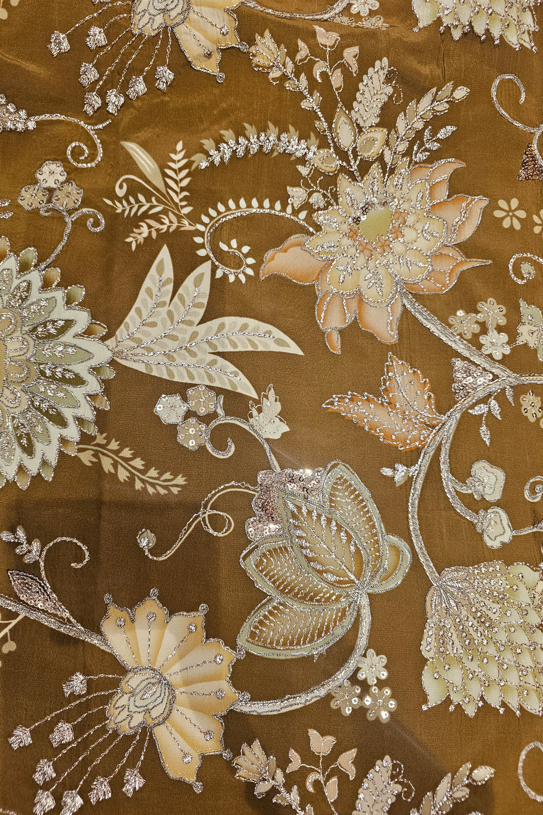 Mehndi Floral Print Embroidered Waistcoat.