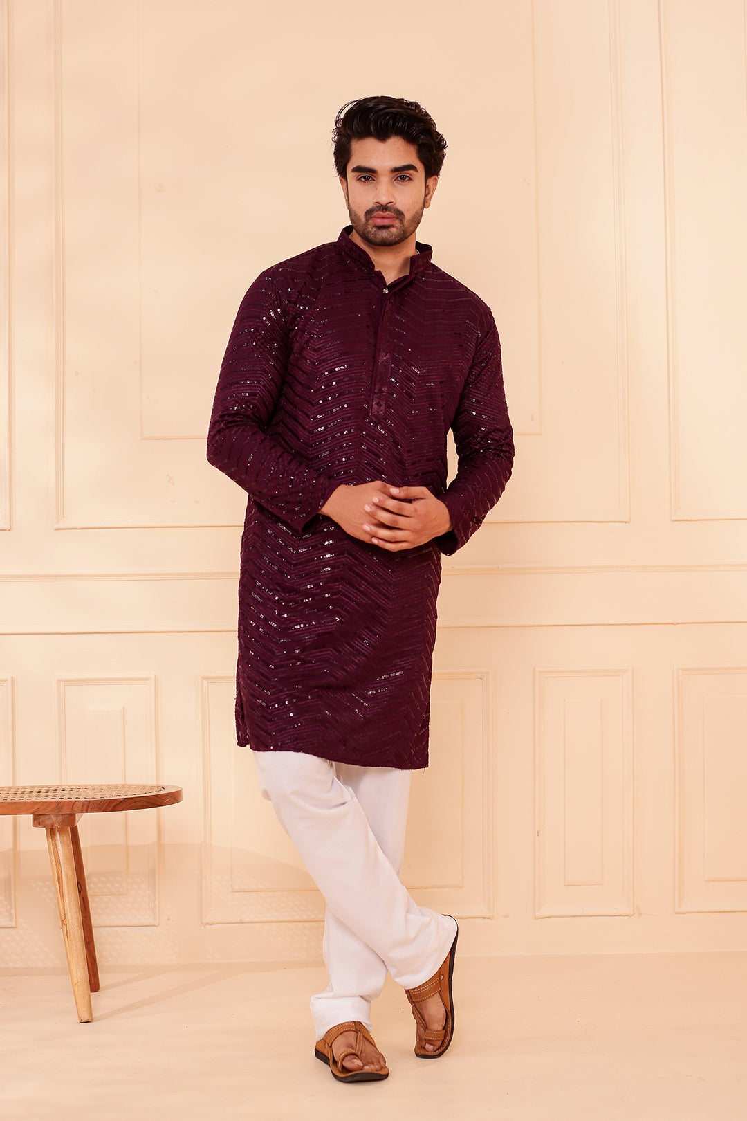 Plum Kurta suit Front