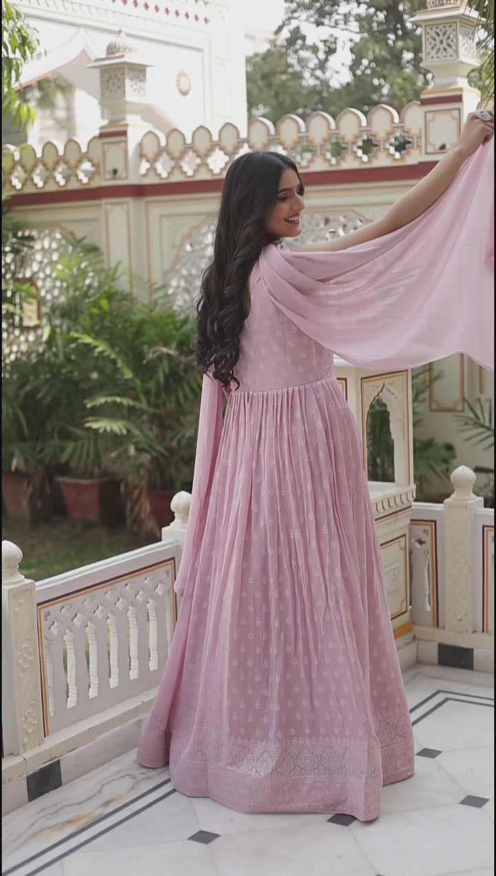 Dusty Pink Anarkali Suit