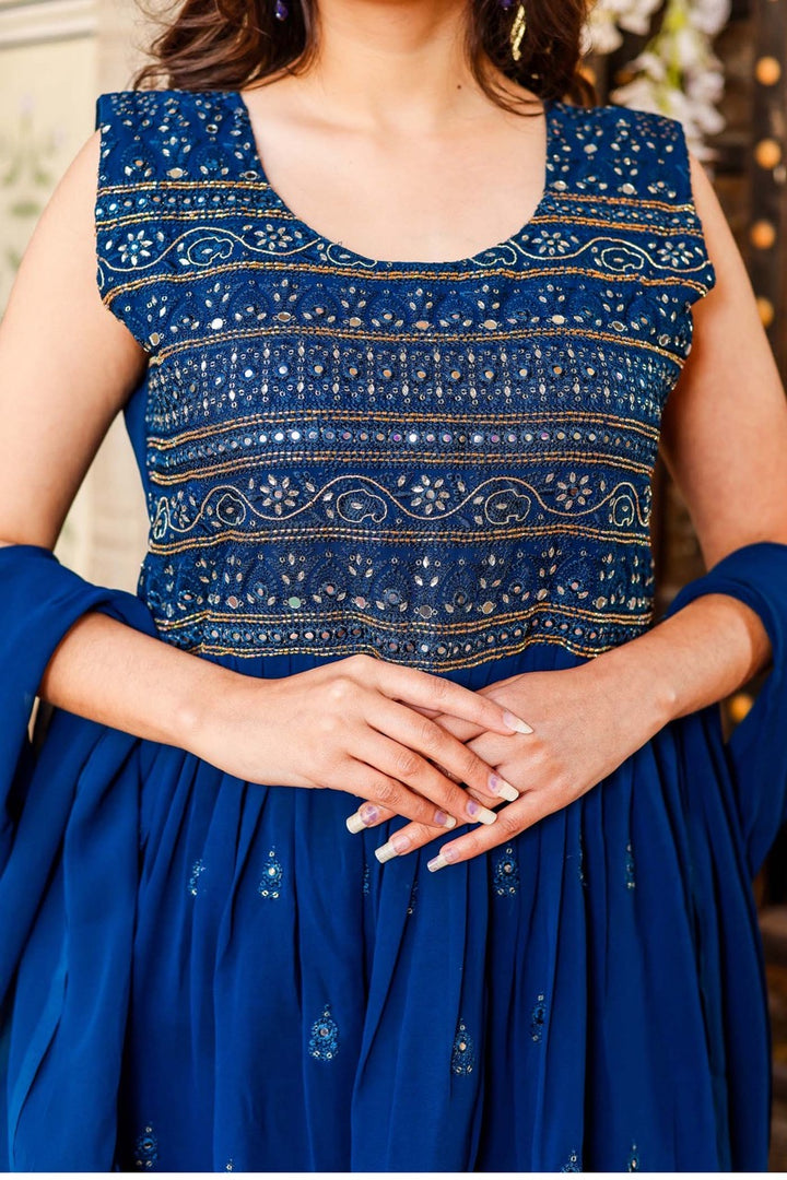 Indigo Blue Sharara Suit