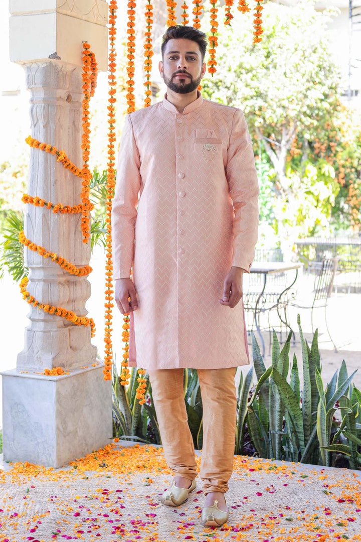 Peach Semi Indo-Western Suit.