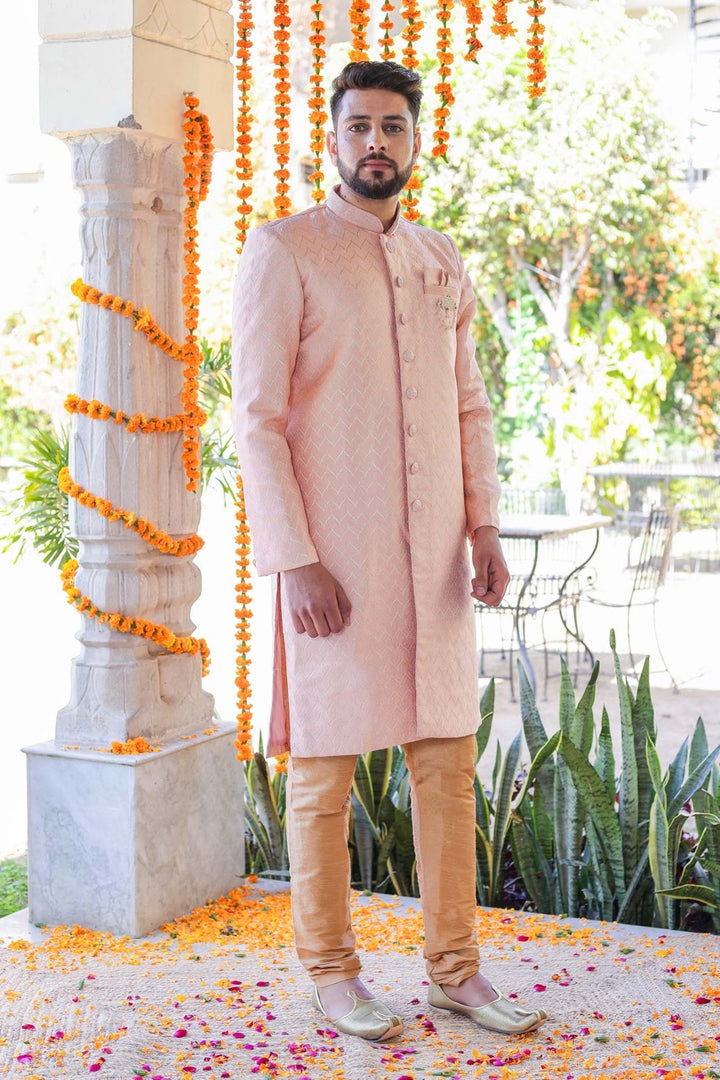 Peach Semi Indo-Western Suit.