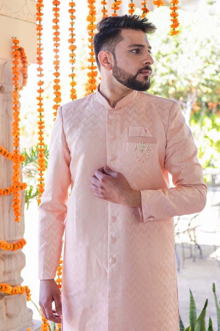 Peach Semi Indo-Western Suit.