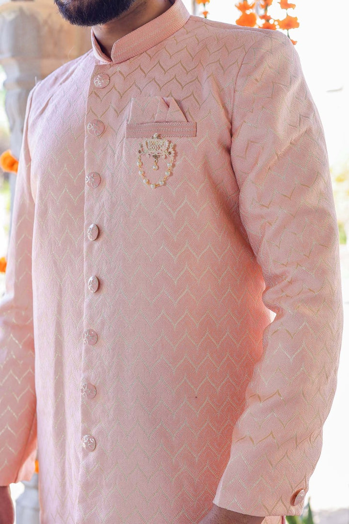 Peach Semi Indo-Western Suit.