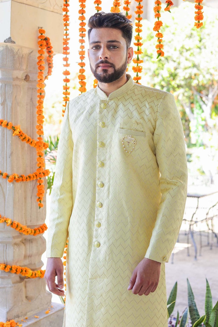 Light Yellow Semi Indo-Western Suit.