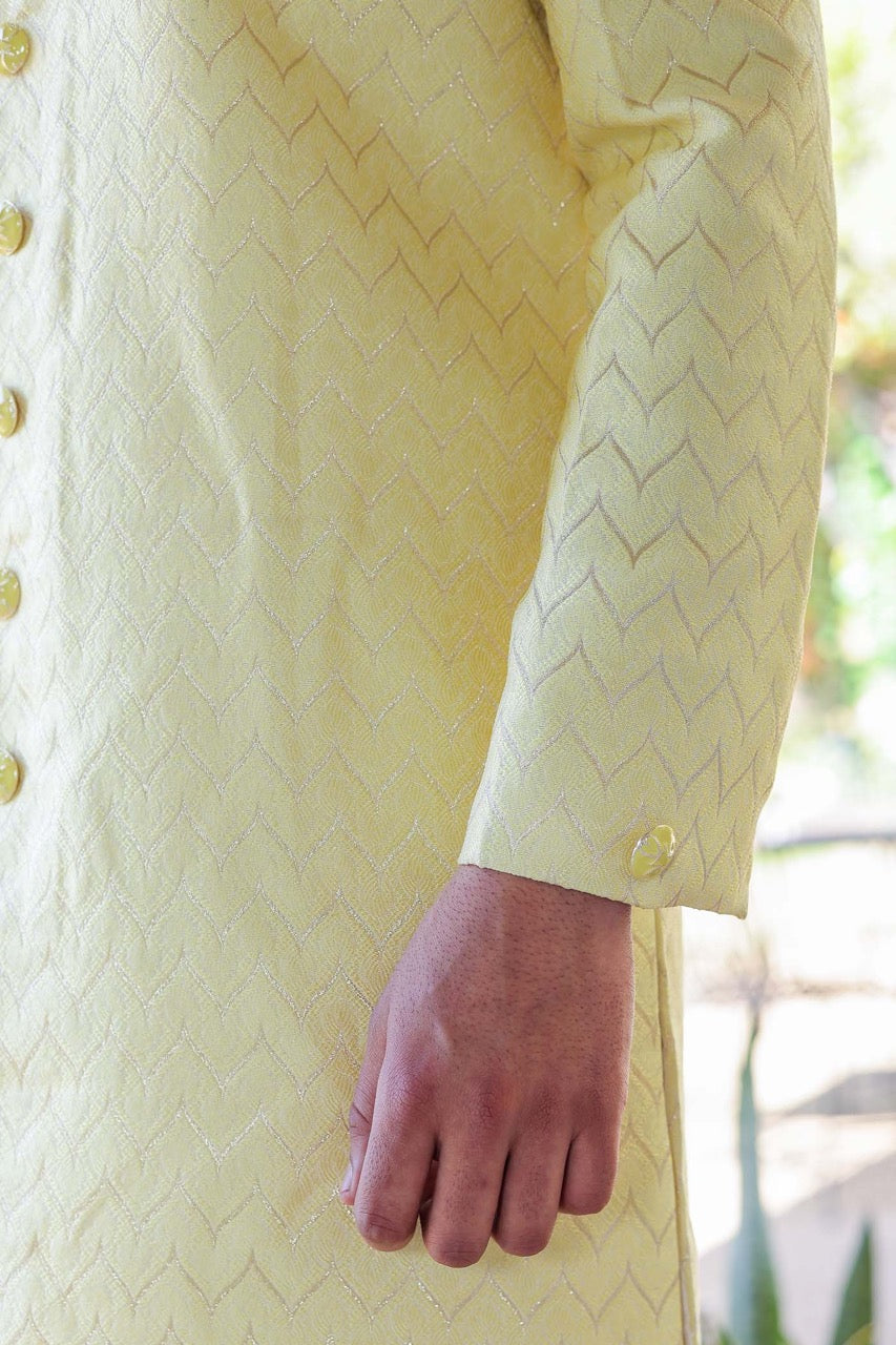 Light Yellow Semi Indo-Western Suit.