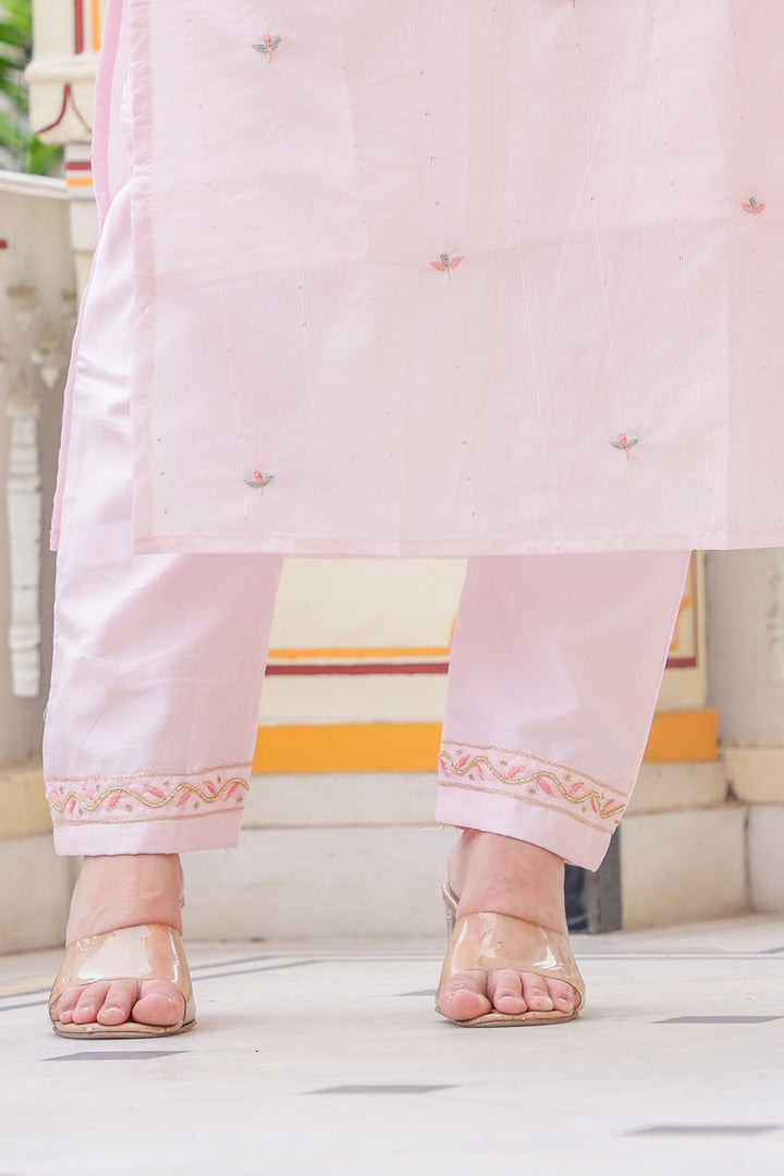 Straight Cut Light Pink Kurta Set