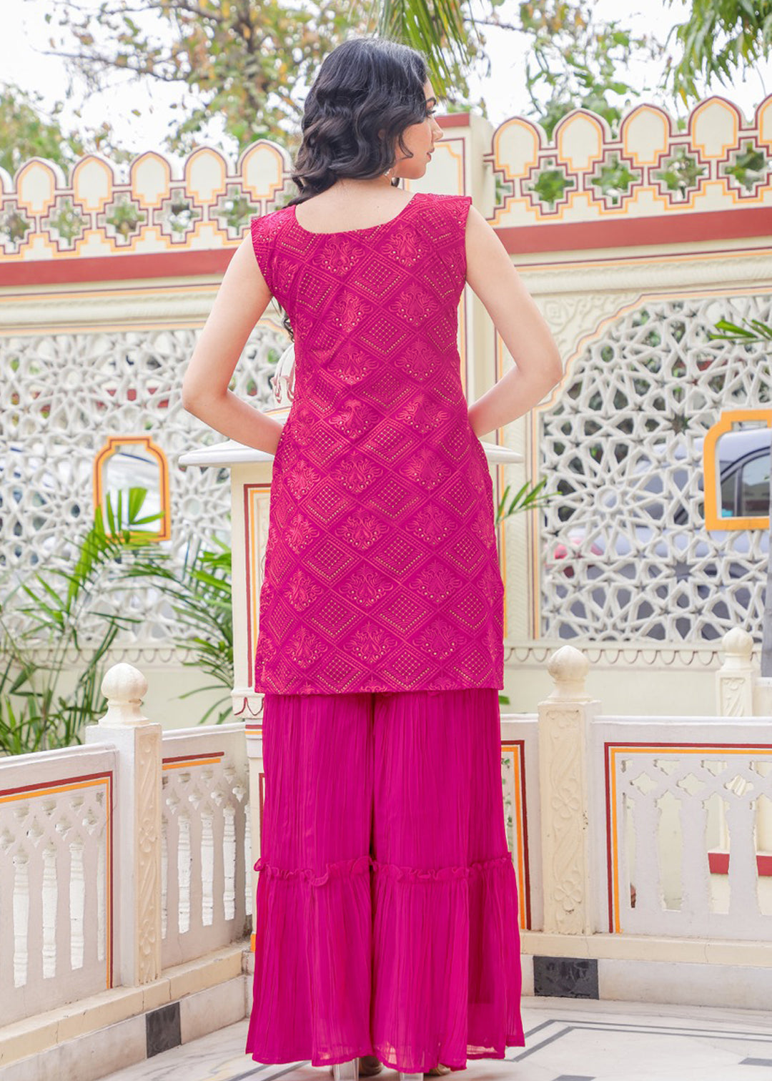 Pink Gharara Suit