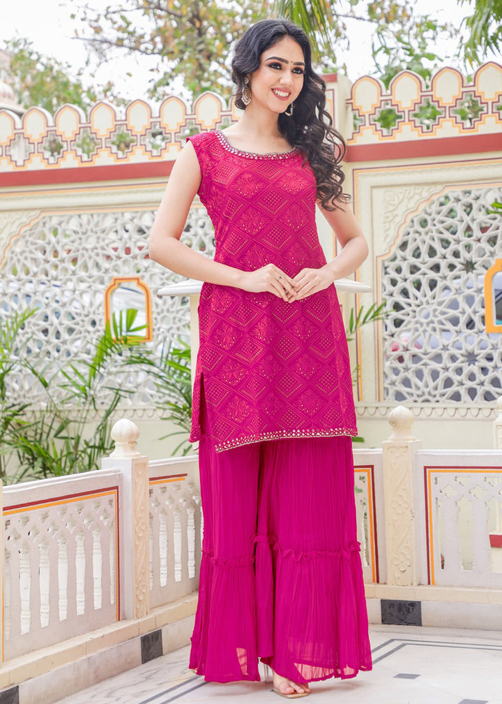 Pink Gharara Suit