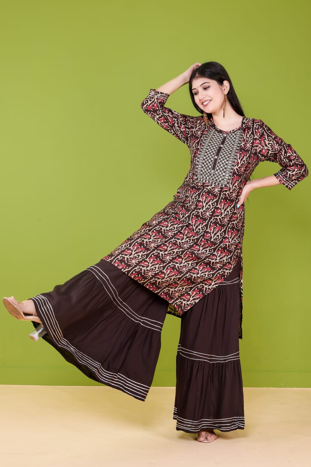 Black Muslin Sharara Suit