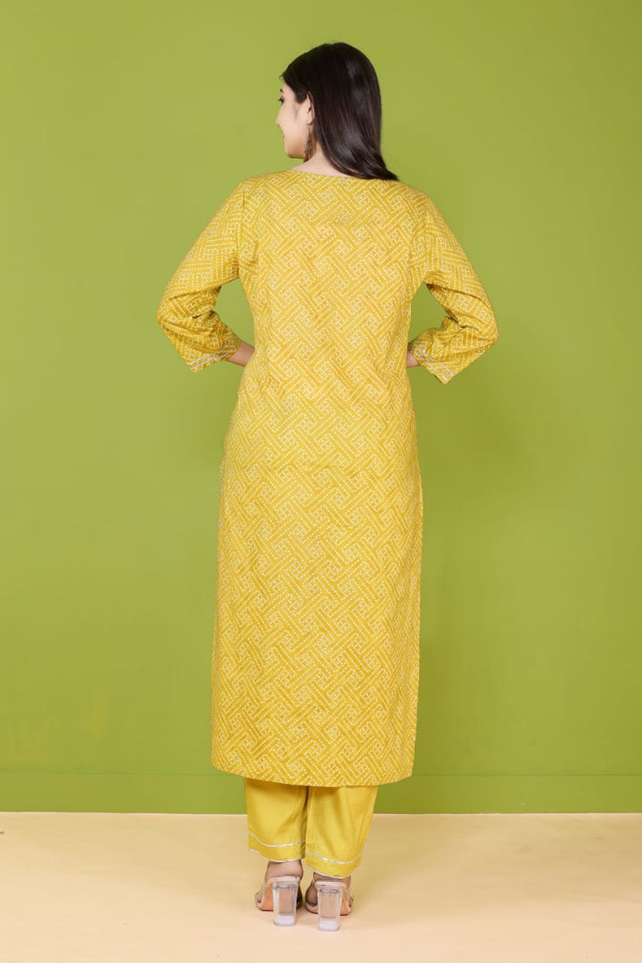 Mustard Muslin Suit Set